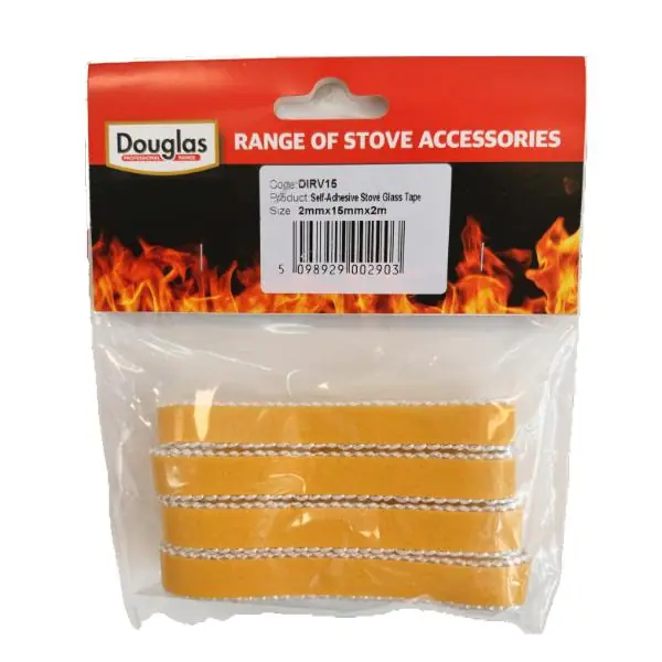 Authentic Douglas Self-Adhesive Stove Glass Tape 2mm x 15mm x 2m