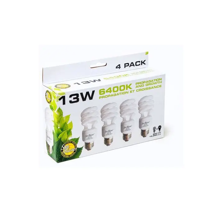 SunBlaster 13 Watt Compact Fluorescent Bulb, 6,400K - Pack of 4 Hot Deal