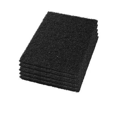 Luxury 14" x 20" Black Wet Rectangular Floor Stripping Pads - Case of 5