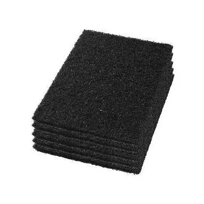 Sale 14" x 28" Black Wet Rectangular Floor Stripping Pads - Case of 5