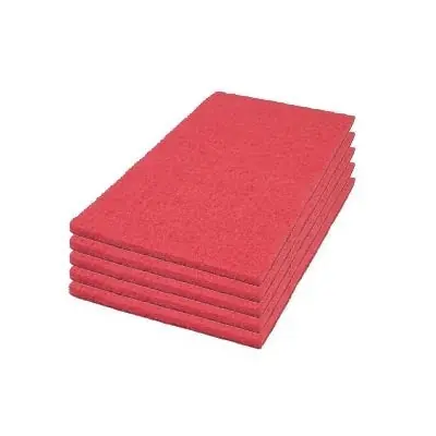 Holiday Sale 14" x 24" Red Rectangular Floor Scrubbing & Buffing Pads - Case of 5