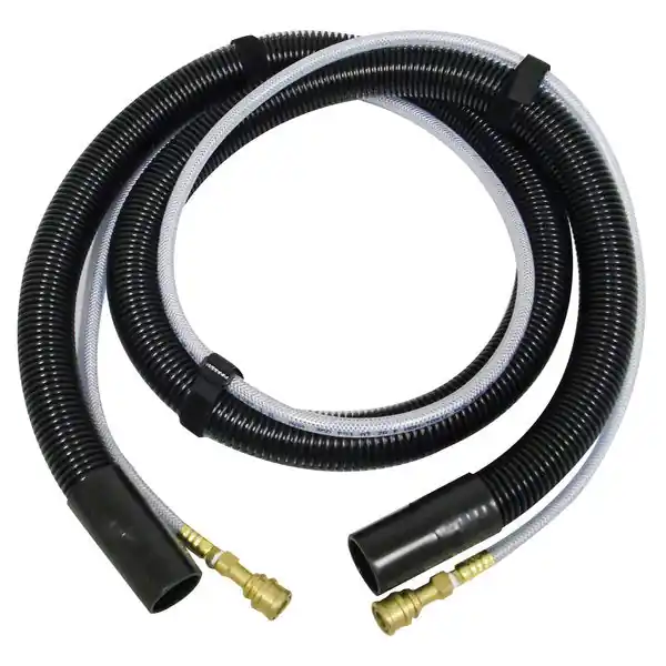 In Demand 1.25" x 15' Vacuum Hose w/ 1.5" Straight Cuffs & Solution Line Set (#10-0450-15) for the CleanFreak® 3 Gallon Heated Carpet Spotter