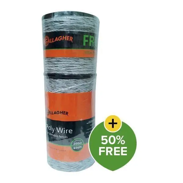 Authentic Polywire 6 Strand 200M White+ 50% Extra Free