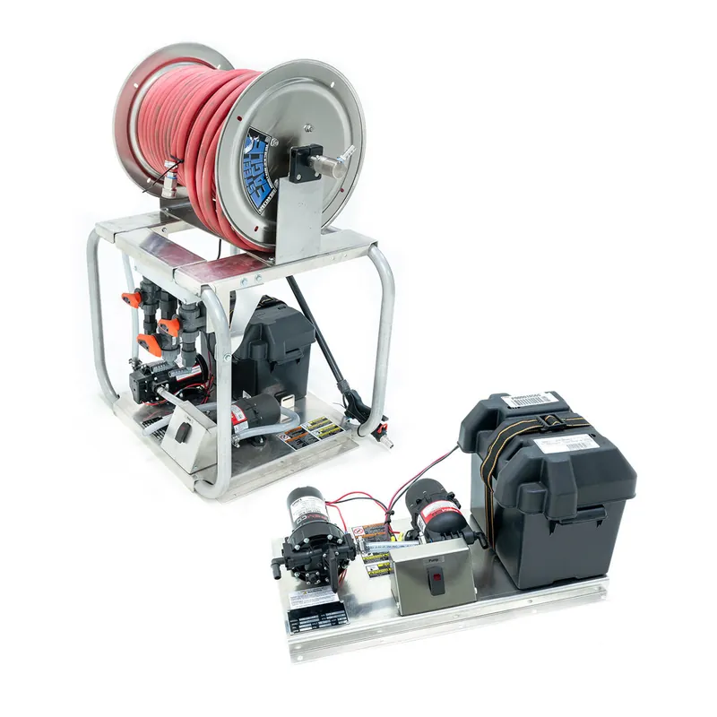CleanFreak® 12 Volt Softwash System (100 PSI @ 5.3 GPM) w/ Remco Pump - Optional Cage, Proportioner, Hose Reel & Spray Wand w/ Nozzle Deal