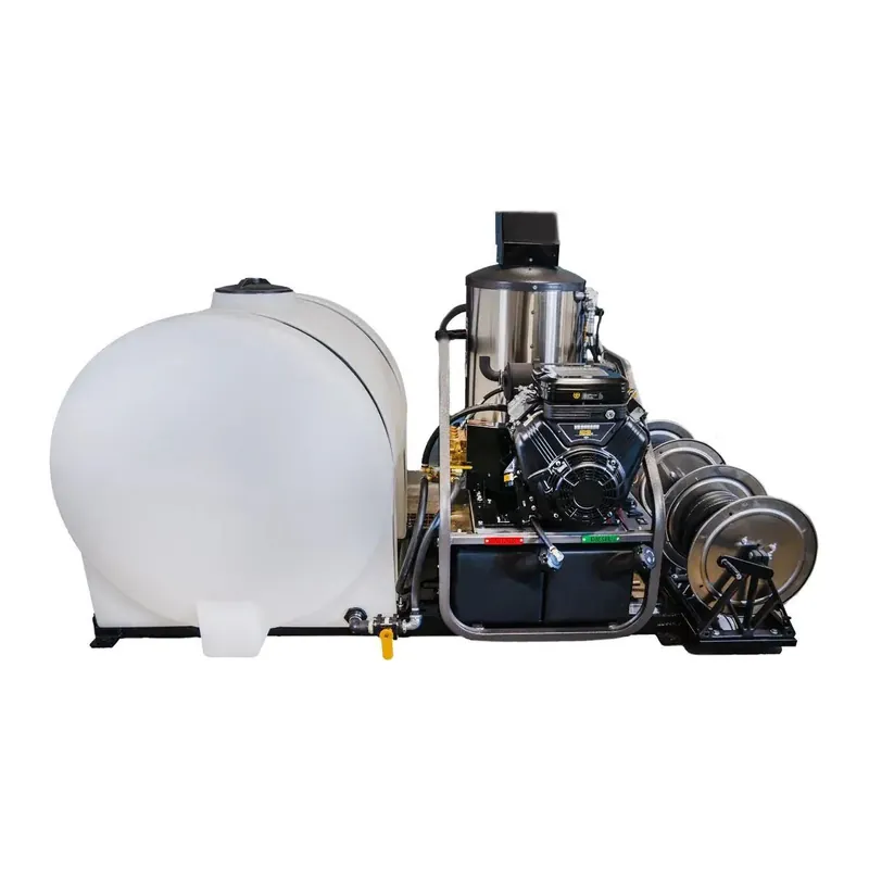 Fresh Stock CleanFreak® 8.0 GPM Hot Water Drain Jetter Skid w/ Tank & 200' Reel (Gas Engine) – 3,500 PSI