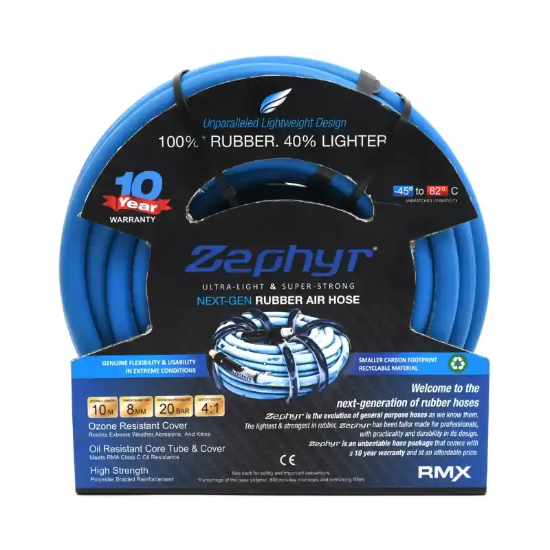 Zephyr 8mm x 50m Rubber Air Hose without Fittings (ZA0850WF) Handmade
