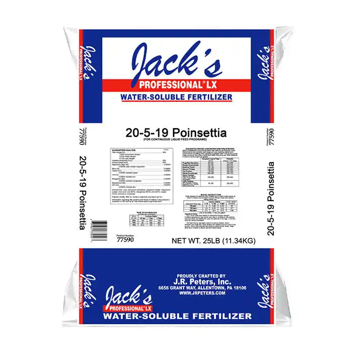 Trusted Brand Jack's Professional 20-5-19 Poinsettia LX Water Soluble Fertilizer, 25 lbs.