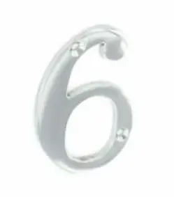 Securit Hardware Chrome Numeral No. 6 Authentic