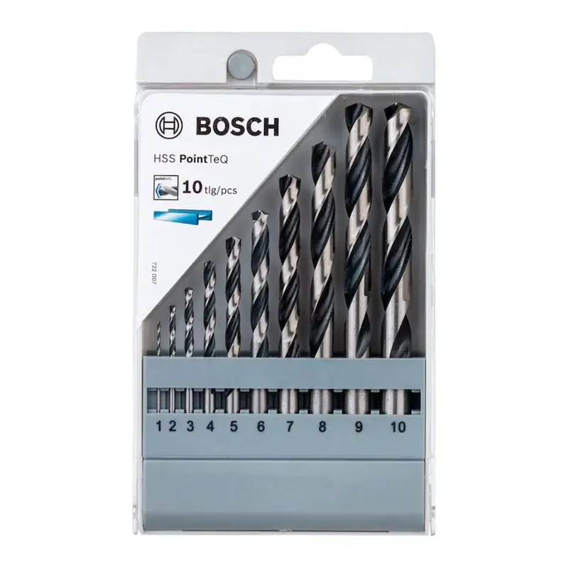 Bargain Bosch 1-10 mm 10 Pcs HSS Twist Drill Bit PointTeQ Set