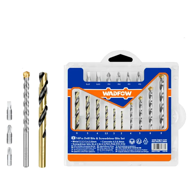 Wadfow 16 Pcs Drill Bits & Screwdriver Bits Set (WKS4165) Express Delivery