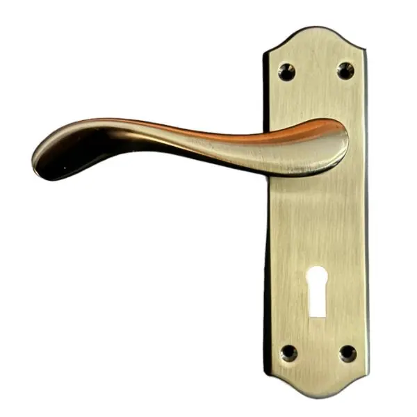 Best Choice Sichern The Charlotte Lever lock Handle is a stylish lever on plate Handle in a Bronze Finish