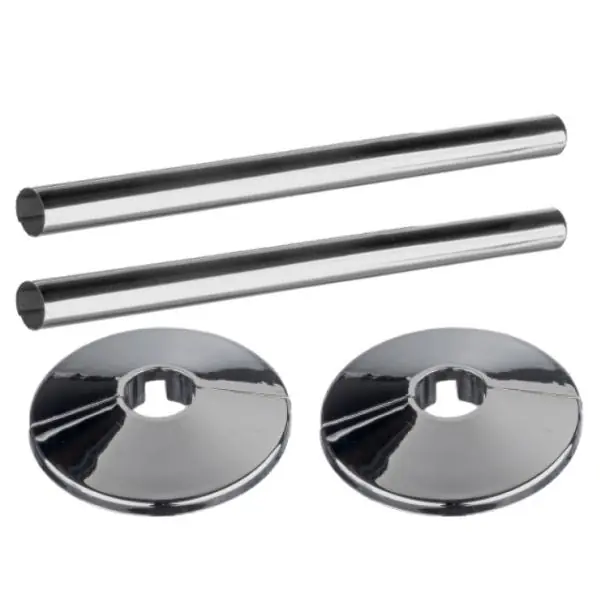 Easi Plumb 1/2" Chrome Towel Rail Pipe Cover Kit High Quality