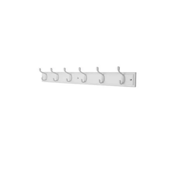 Head Bourne 6 White Hat & Coat Hooks on a White Stepped Board Secure Checkout