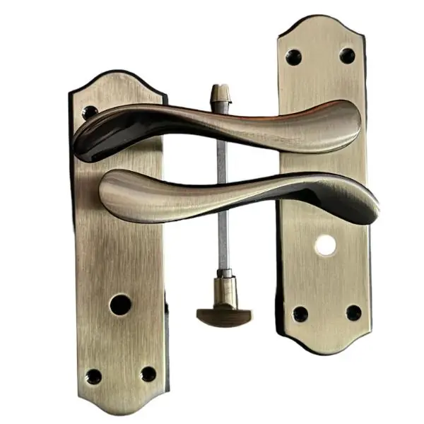 Fast Shipping Sichern The Charoltte Bathroom handle is a stylish lever on plate handle in a Bronze finish