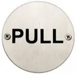Stainless Steel Pull Symbol Disc Fresh Stock