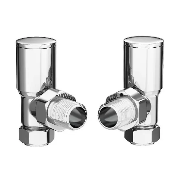 Buy Online Modern Radiator Valves Angled Chrome Plated - Pair 1/2" K-Rad