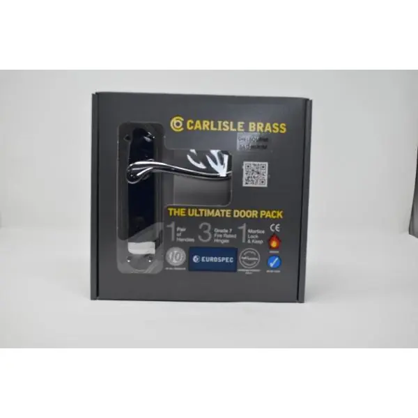 Grab Now Carlisle Brass Ultimate Door Pack Shelbourne Bathroom On Plate, Lock And 3 Hinges Pol Chrome