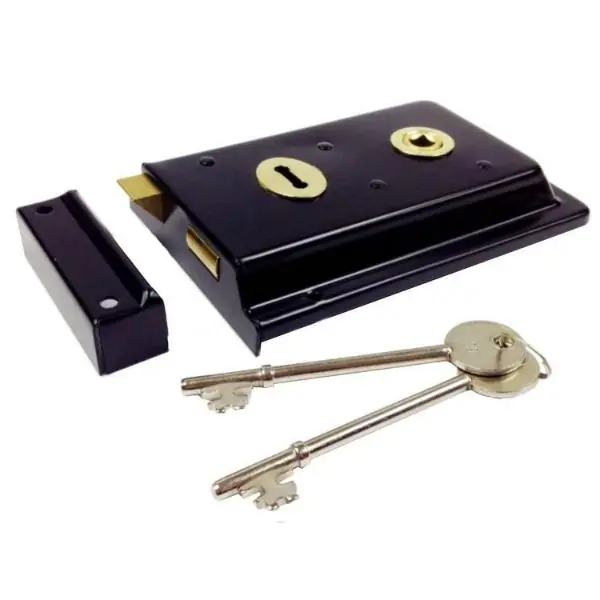 Luxury Carlisle Brass Rim Lock 8" X 6"Black