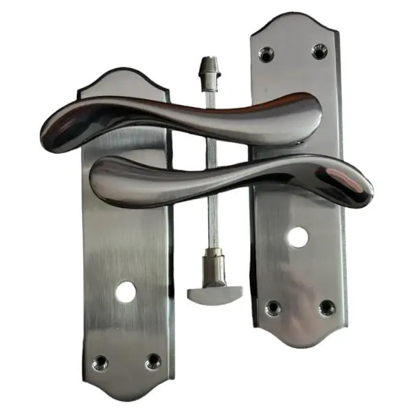 Free Returns Charlotte Bathroom Handle Satin/Polished Chrome Finish