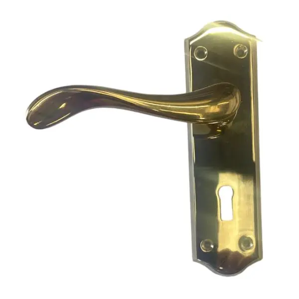Perrys Vision Komos Lever Lock Handle - Polished Brass Finish Bulk Order