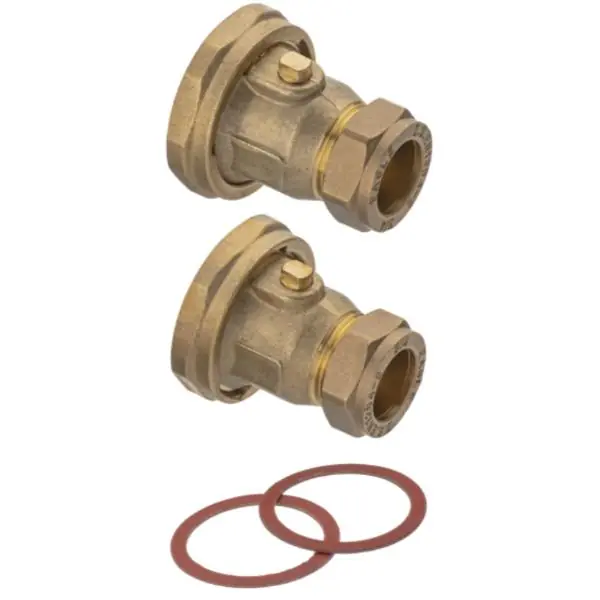 Easi Plumb Pair 3/4" Compression Pump Valves Screwdriver Secure Checkout