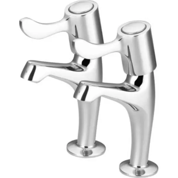 Easi Plumb Pair 1/2" 1/4 Turn High Neck Sink Taps Modern