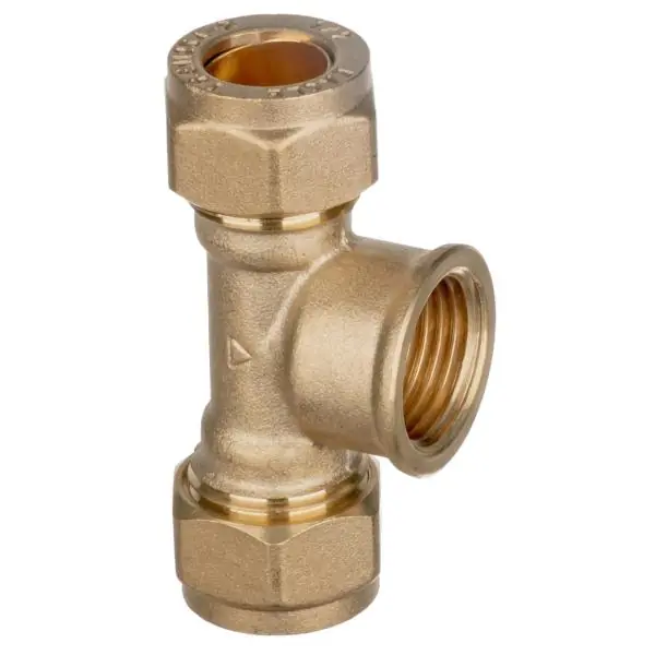 1/2" Brass Compression Equal Tee with 1/2" F.I. Branch Best Choice
