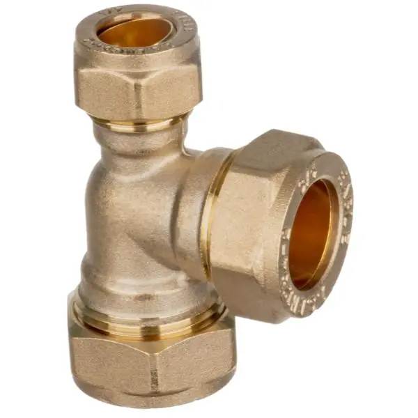 Final Sale 1" X 1/2" X 1" Brass Compression Unequal Tee 318