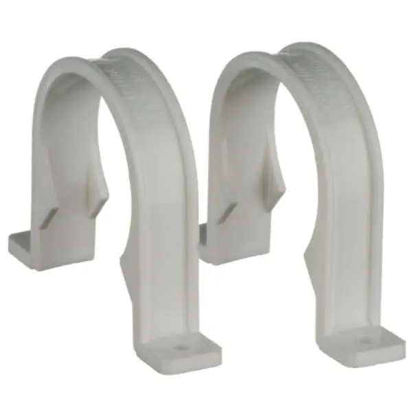 Easi Plumb 2 Pack 50mm White Waste Pipe Brackets Bulk Order