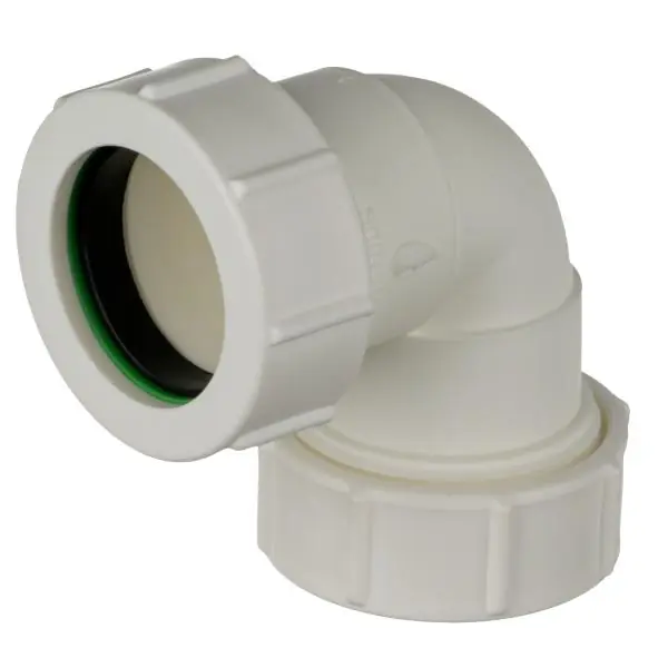 Easi Plumb1 1/2" X 40mm White Waste Compression 90 Deg Elbow Bargain