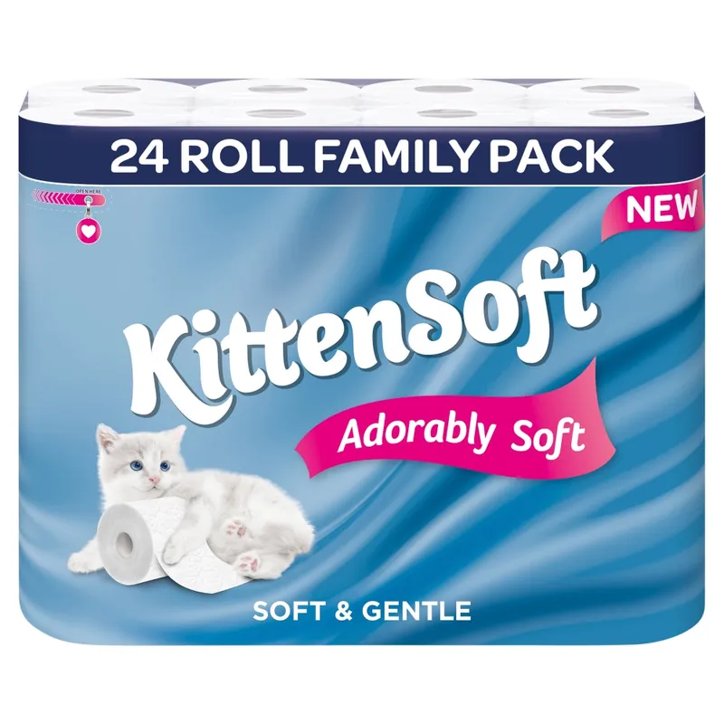 New Arrival Kittensoft Toilet Roll 24 Pack 3 Ply