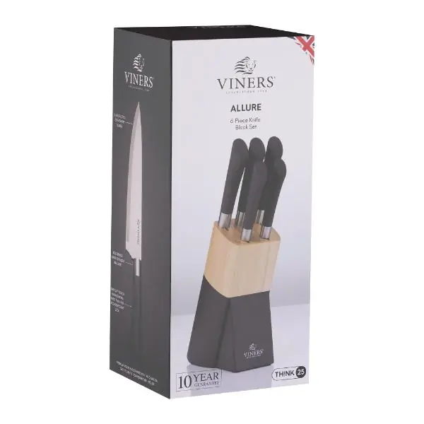 Viners Allure 6pc Knife Block Set Giftbox Hot Picks