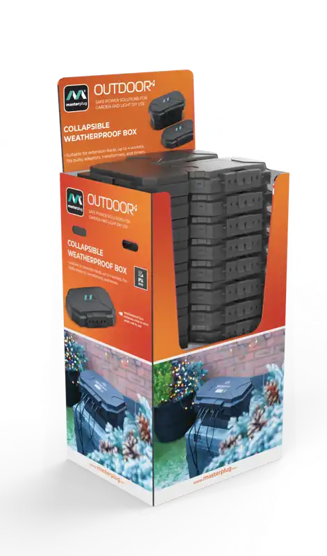 Collapsible Weatherproof Box with 4 socket 8m Extension Lead Last Chance