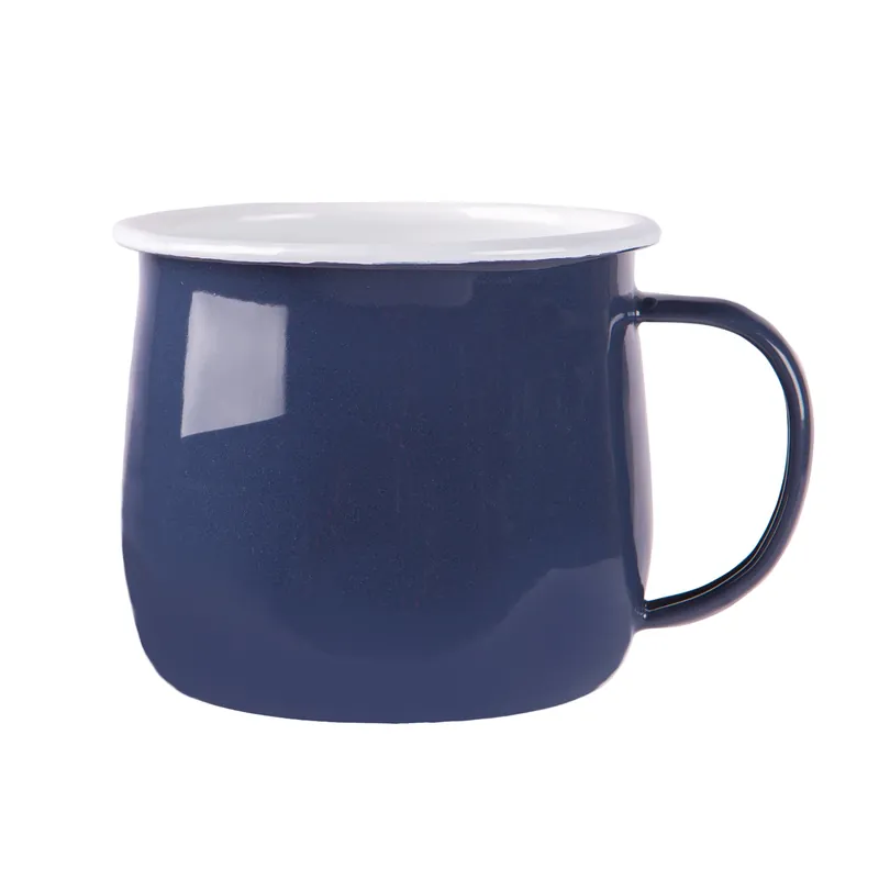 Argon Enamel Belly Mug Navy / White 375ml No Minimum Order