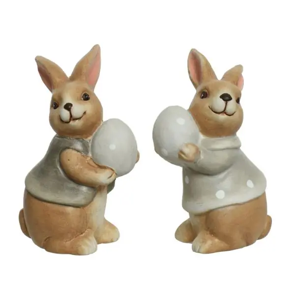 Limited Edition Bunny With Egg Terracotta 10cm