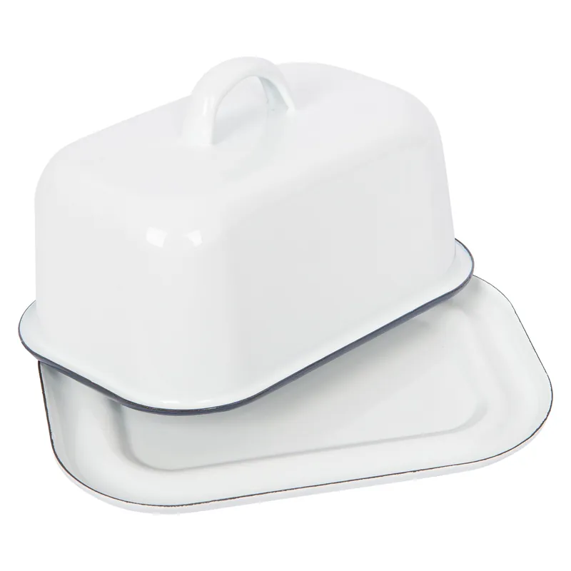 Reduced Price Argon Enamel Bu er Dish White/Blue