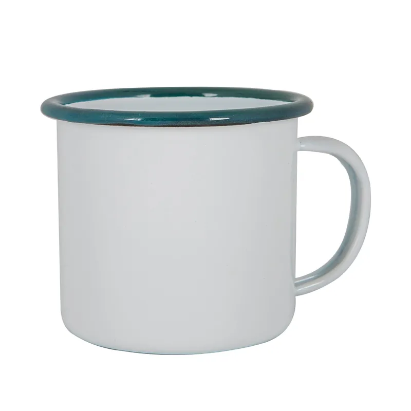 Argon Enamel Mug White / Green 375ml Markdown