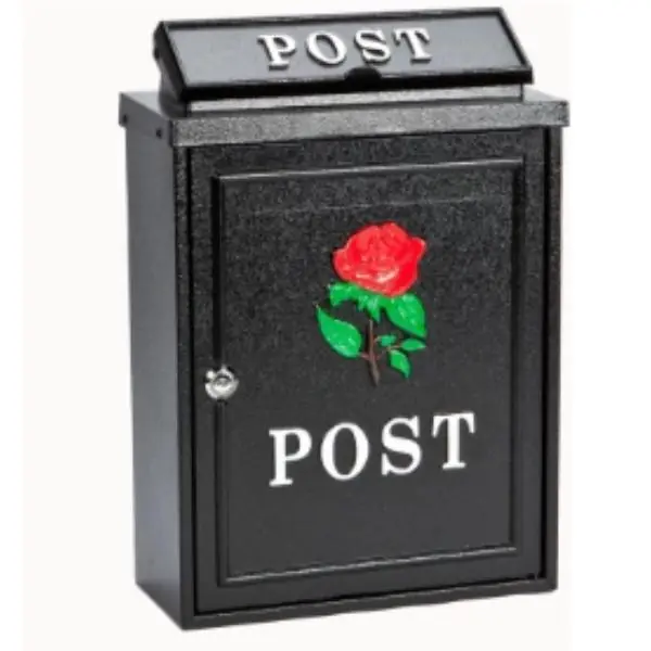 Cast Aluminium Post Box Rose Design Money Back Guarantee