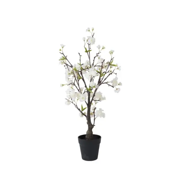 Buy Direct Artificial Cherry Blossom Cherry Tree In Pot Medium White 80cm