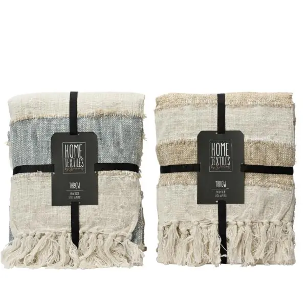 Cotton Throw With Fringes Shop Now