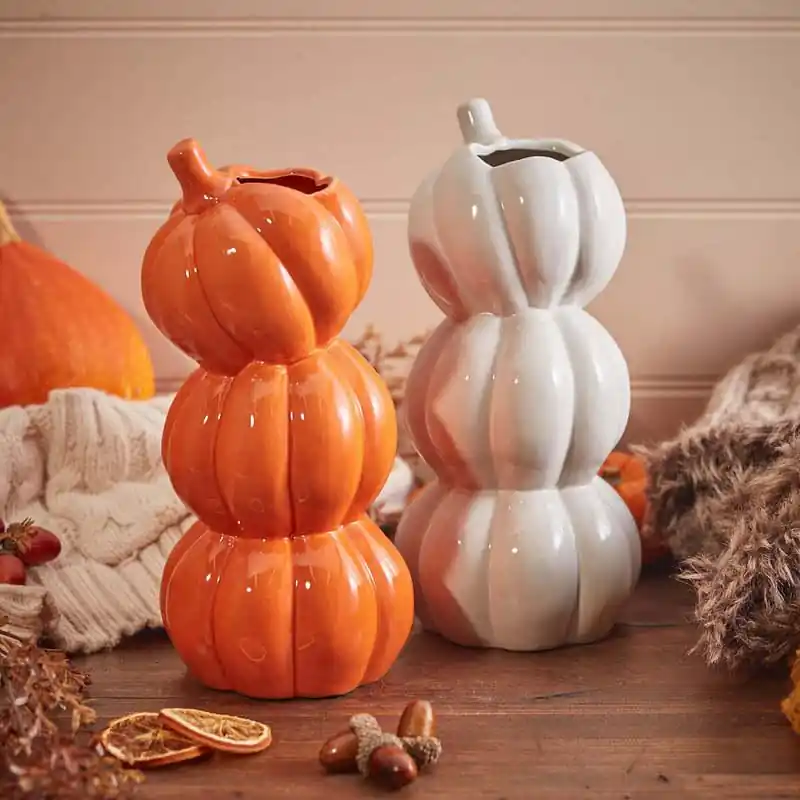 Fan Favorite Autumn Harvest Pumpkin Stack Vase 2 Assorted