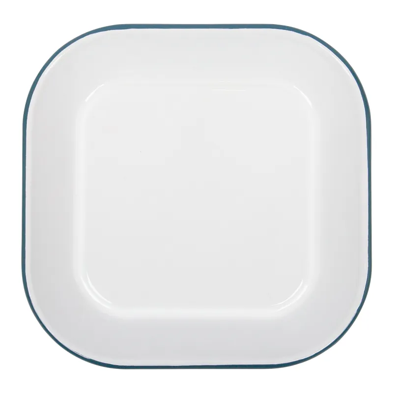 Trusted Brand Argon Enamel Baking Tray Square White/Green