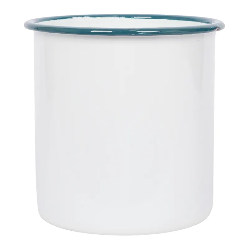 Argon Enamel Utensil Pot White/Green Fast Shipping