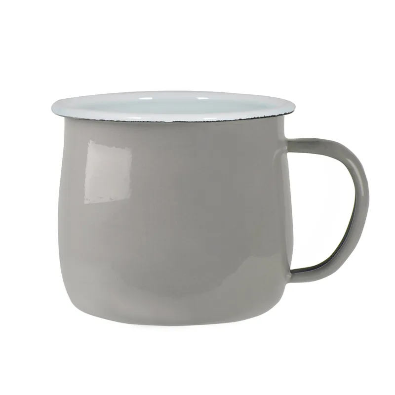 Argon Enamel Belly Mug Grey / White 375ml Low Price