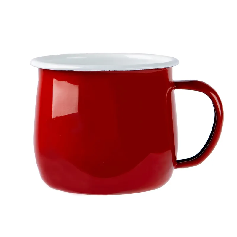 Argon Enamel Belly Mug Red / White 375ml Weekend Sale