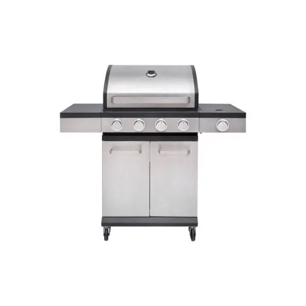 Oscar Pro SS 4 Burner Gas BBQ with Side Burner & Free Gas Regulator Handmade
