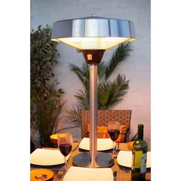 La Hacienda Silver Series Tabletop Halogen Patio Heater Premium