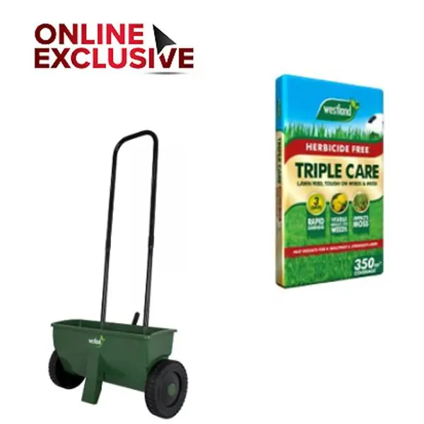 Westland Herbicide Free Lawn Feed & Weed and Westland Lawn Drop Spreader Bundle Special Offer
