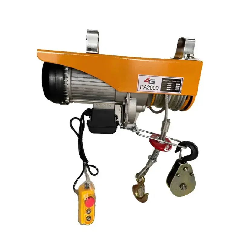 Premium 4G 2000 kg 2200W Mini Electric Hoist, 10 mm diameter & 12 meter long Wire Rope (PA-2000)