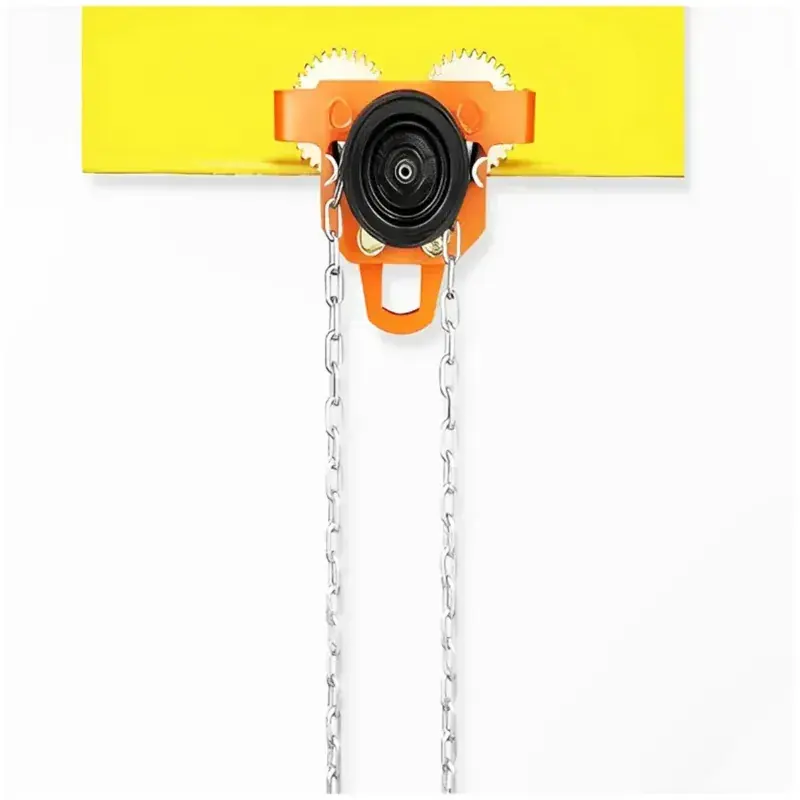 Fast Shipping Globe 1 Ton Manual Monorail Travelling Trolley With 4.5 Meter & 5 mm Hand Chain - 12 Month Warranty